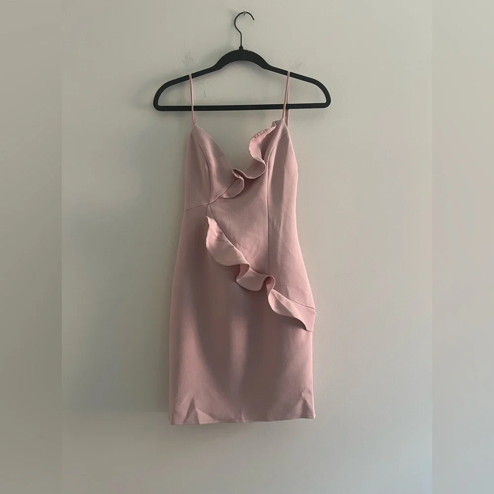 Blush Pink Ruffle Slip Dress | Women’s US Medium | Wedding Guest, Bridal, date - Picture 1 of 5
